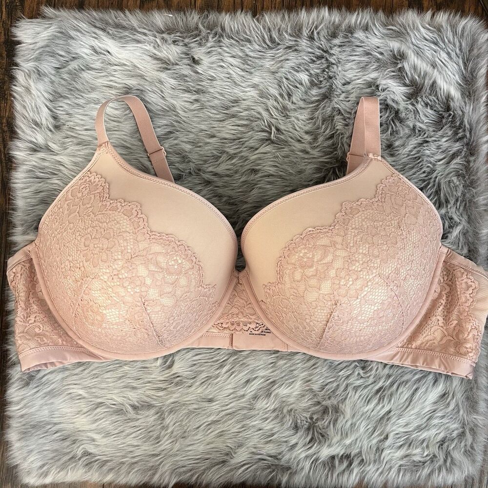 Torrid 48DDD Blush Lace Push-Up Plunge Bra Romantic Plus Size Lingerie